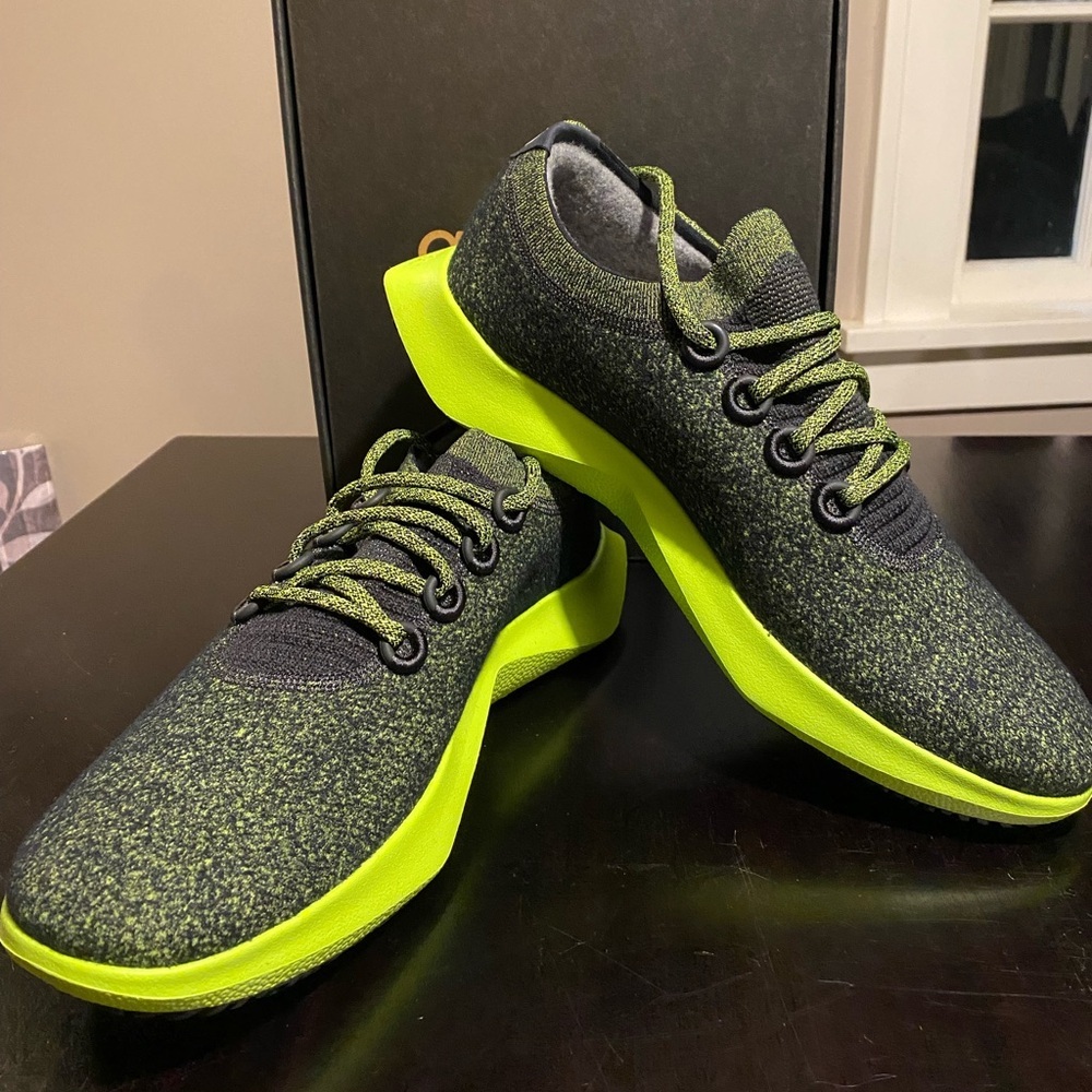 allbirds Men's Athletic Shoes in Neon Lime and Black